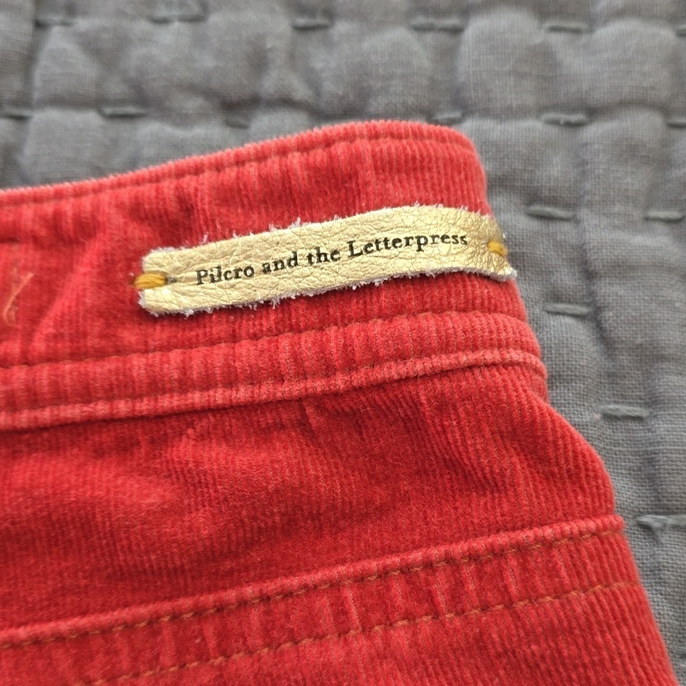 Pilcro And The Letterpress Rust Serif Skinny Corduroy Pants - Picture 7 of 15